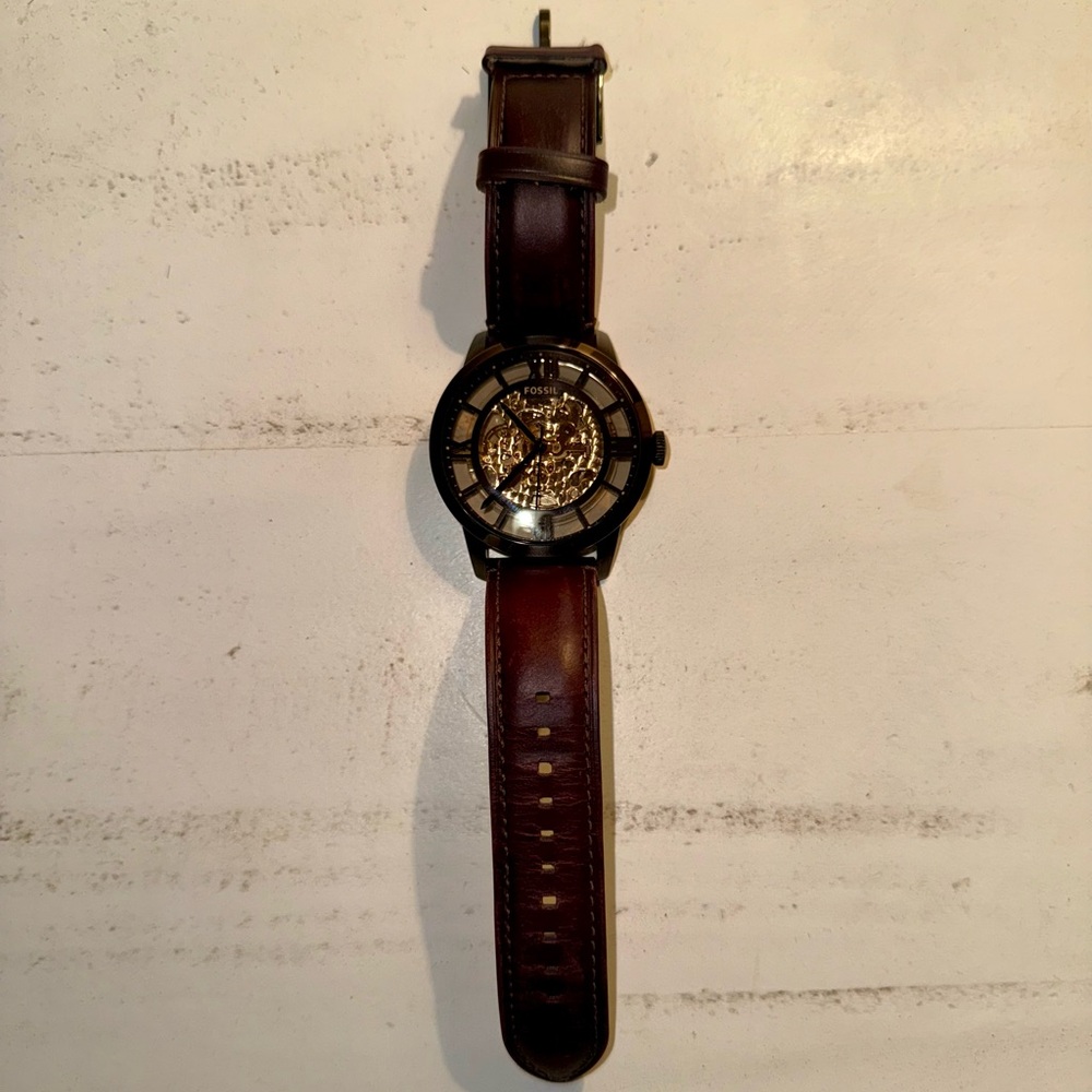 Fossil Townsman Automatic Dark Brown Leather Watch - Picture 3 of 10